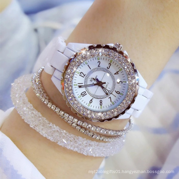 BS Bee Sister FA0280 Luxury Crystal Women White Ceramic Ladies Watch Quartz Fashion Watches Wristwatches